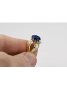 Oro amarillo de 14 quilates Zafiro Anillo Joyería vintage vrc135y